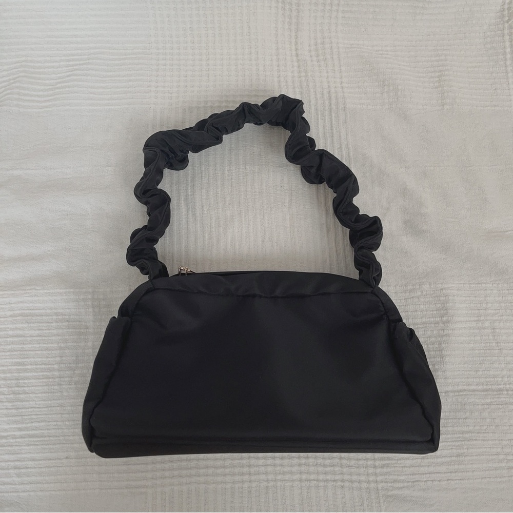 black nylon shoulder bag